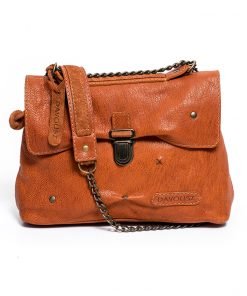 Cognac June bug crossbody flap bag