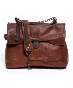 Brown June bug crossbody flap bag