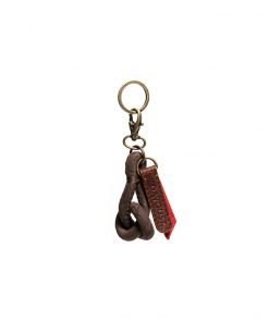 Brown short knot key ring